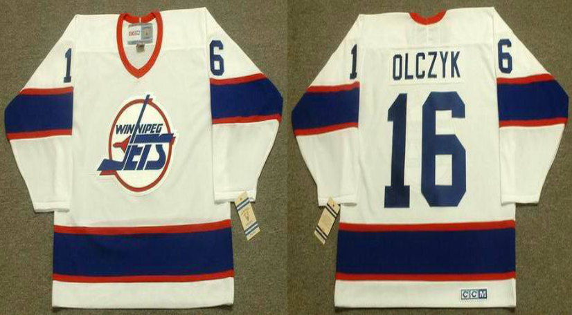 2019 Men Winnipeg Jets 16 Olczyk white CCM NHL jersey